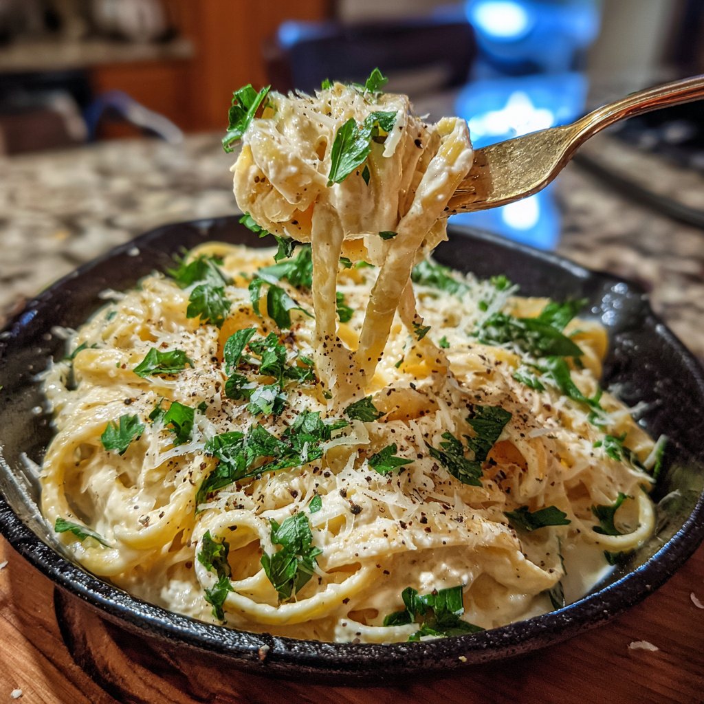 Cottage Cheese Alfredo Pasta