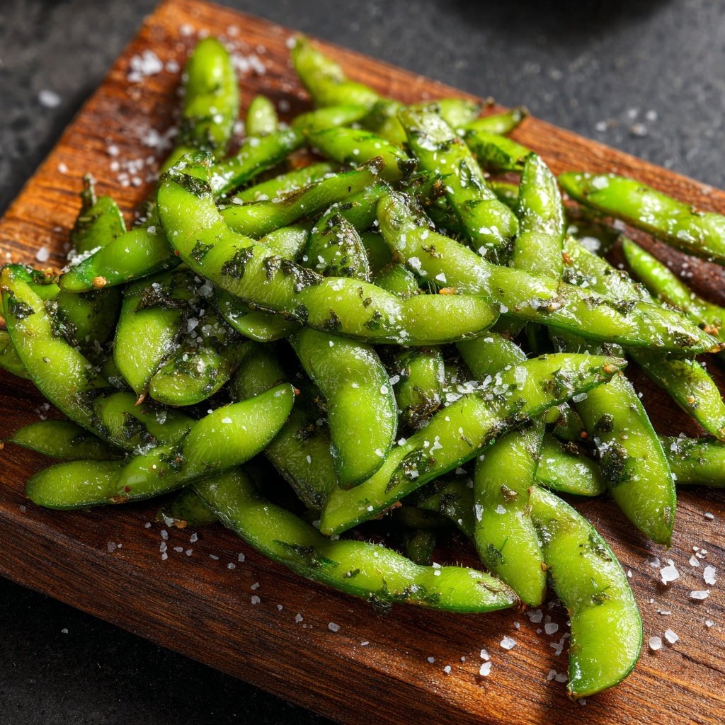 Garlic Herb Edamame Pods