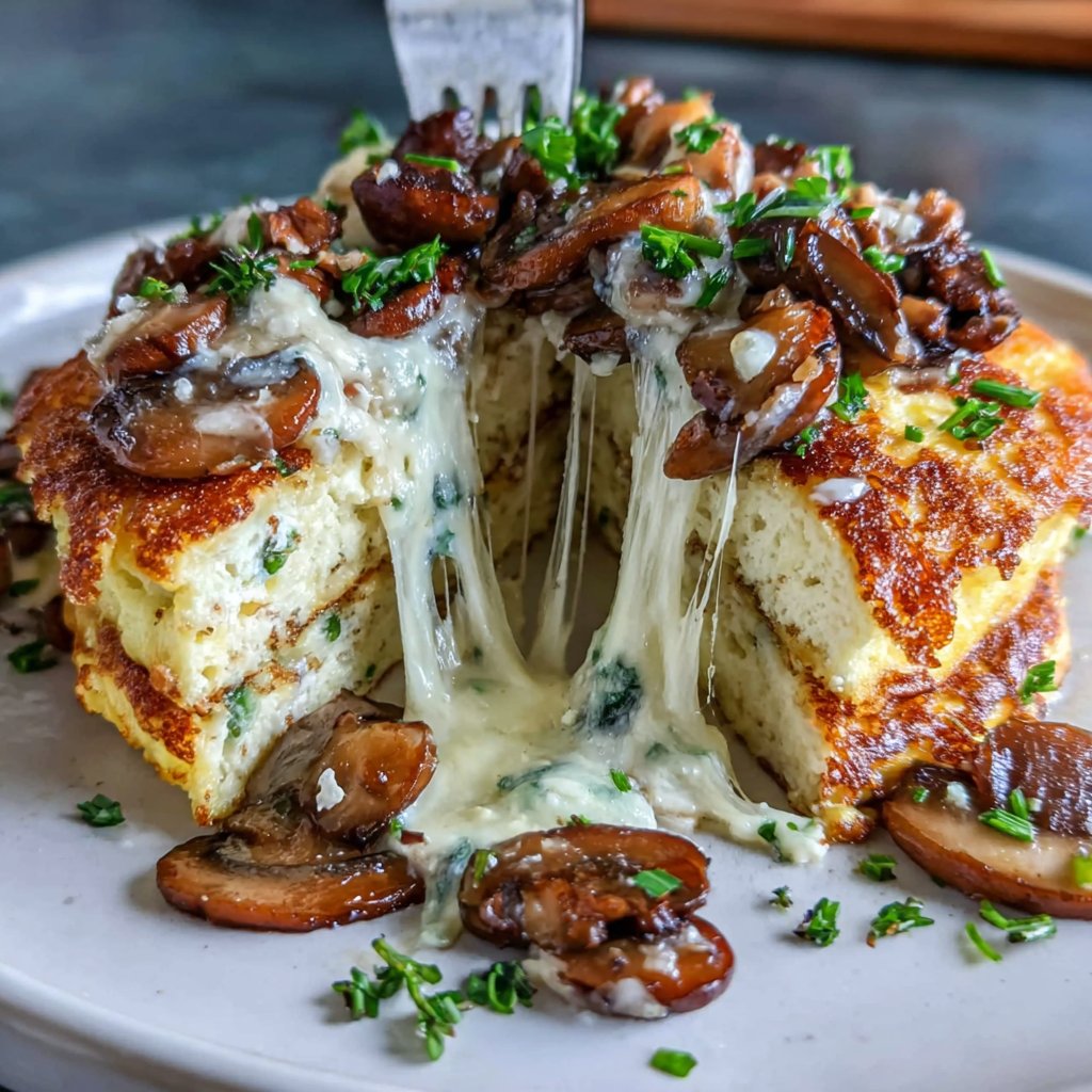 Mushroom-Cheese Spring Brunch Omelet
