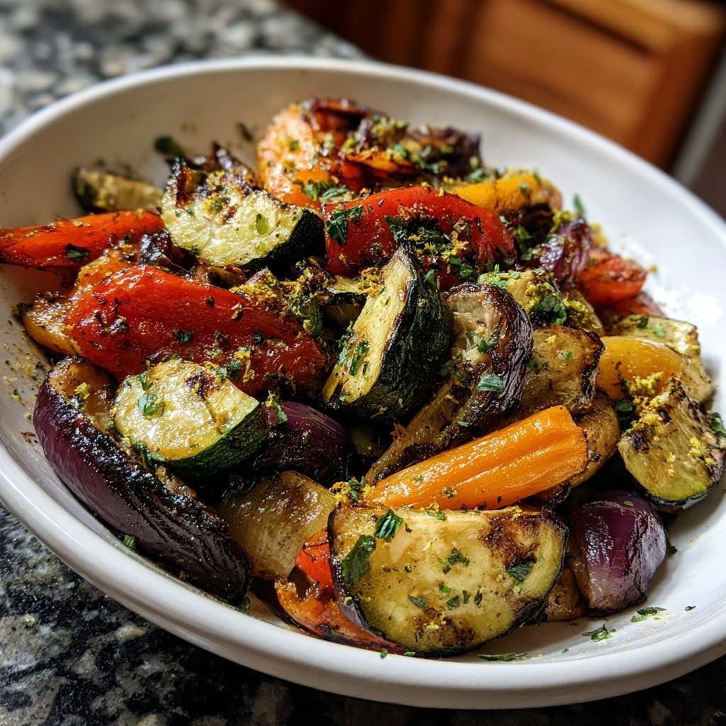Healthy Lemon Herb Grilled Veggies